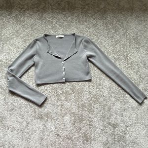 Cropped Button-Up Cardigan